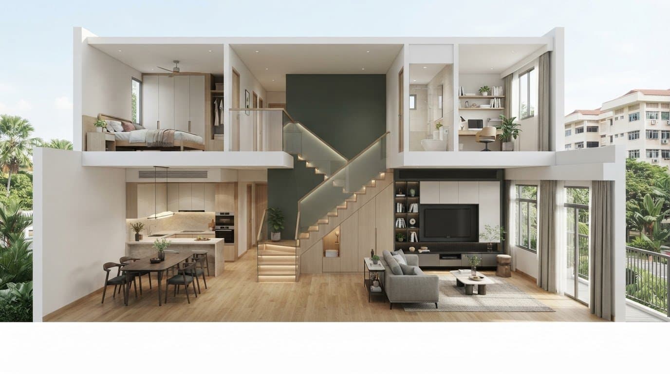 HDB Maisonette Renovation Ideas: Make Every Level Work