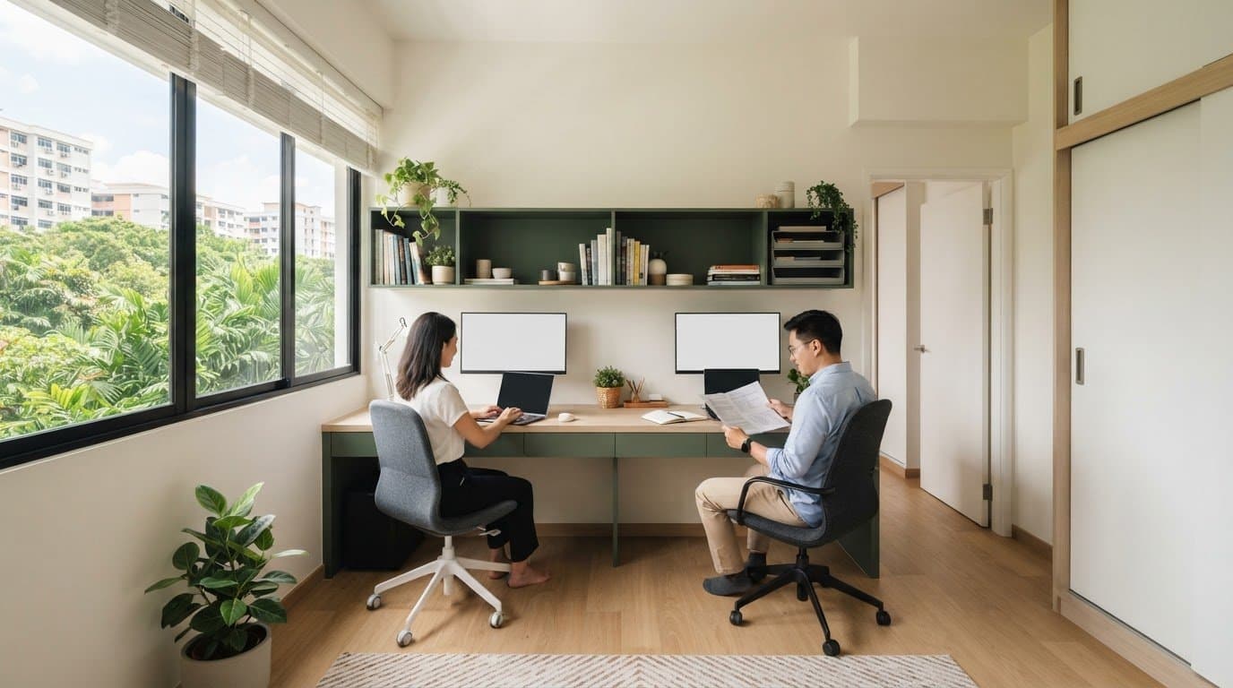 Home office ideas for small hdb room that make shared work easier